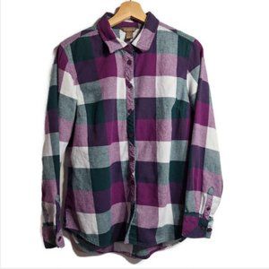 Bit & Bridle Long Sleeve Checkered  Shirt, Top Size Medium